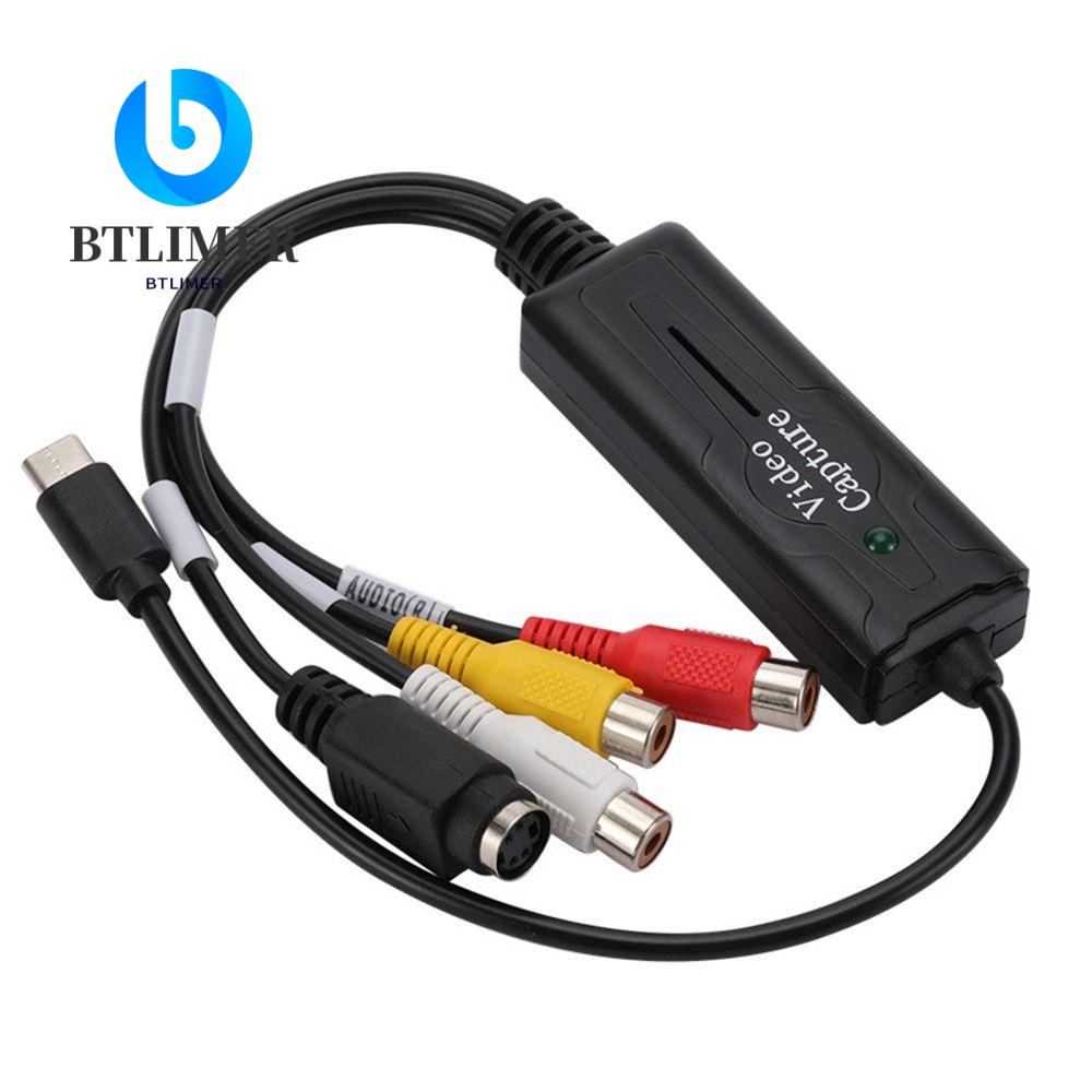 BTLIMER Bộ Chuyển Đổi Thẻ Ghi Hình Cho Win7 / 8 / 10 XP VHS VCR Type-C Sang RCA Grabber