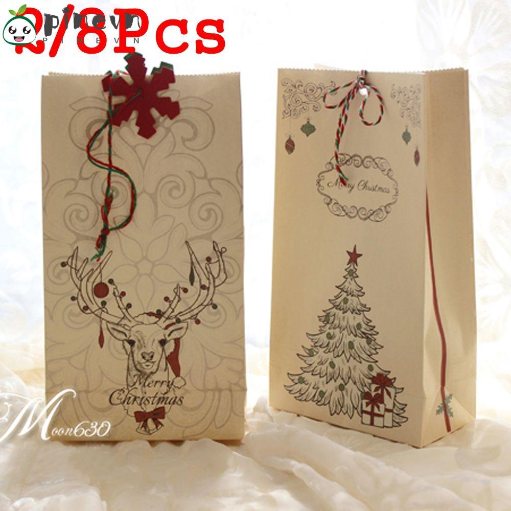 PINEVN Set 2 / 8 Túi Đựng Bánh Quy Chủ Đề Giáng Sinh