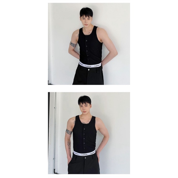 Áo Sát Nách 150kg Cài Khuy Co Giãn Tốt Thiết Kế Cá Tính Cho Nam