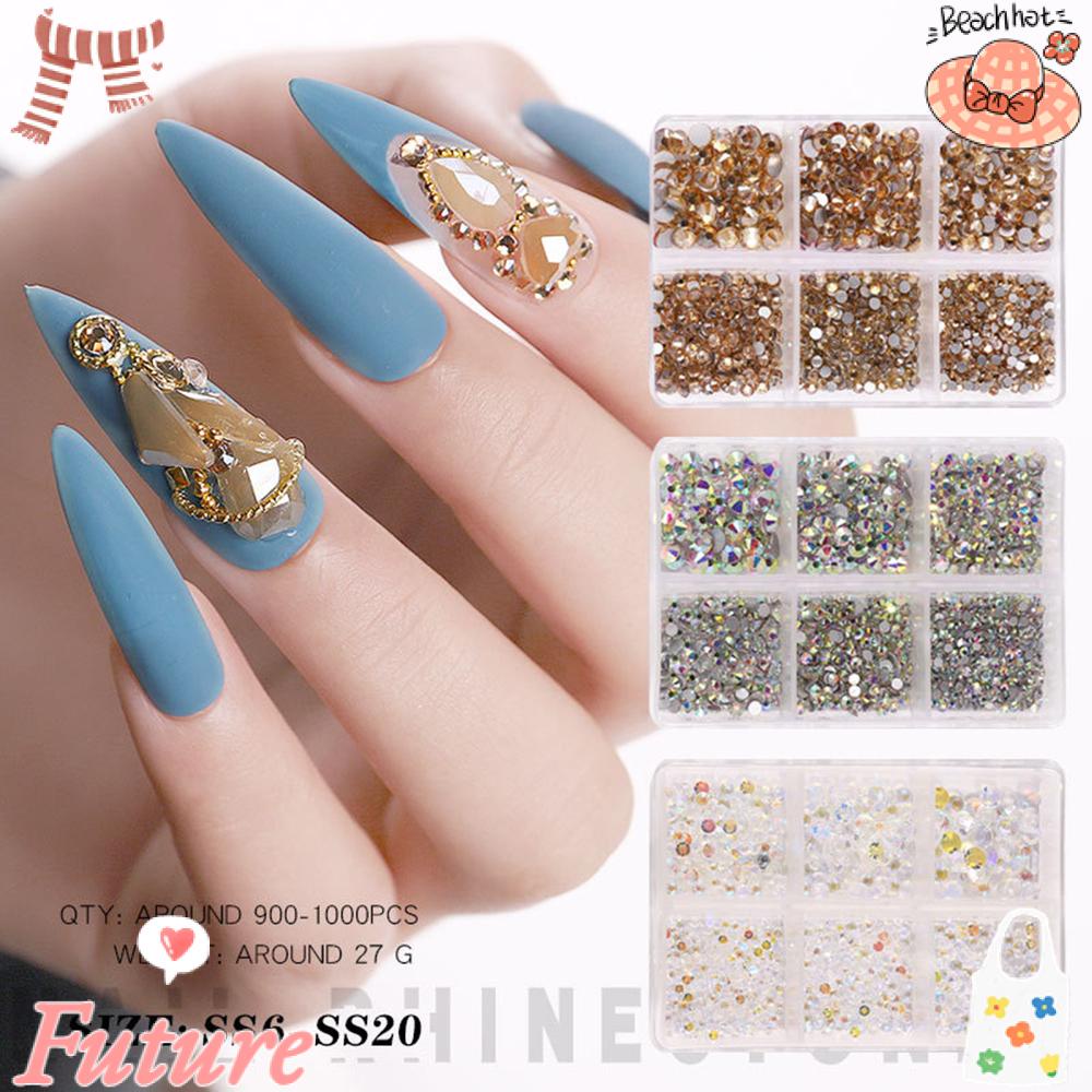 FUTURE Đá Pha Lê Lấp Lánh Trang Trí Móng Tay Kính