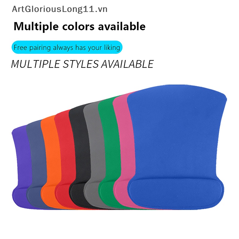 Tấm Lót Chuột Có Đệm Kê Cổ Tay Chống Trượt Màu Sắc Trơn Dành Cho Game Thủ