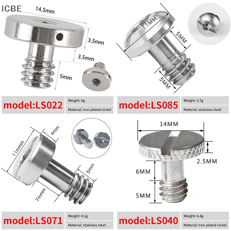 Bộ Ốc Vít 1 / 4 Inch Tháo Lắp Nhanh Chất Lượng Cao Cho Chân Máy Ảnh DSLR