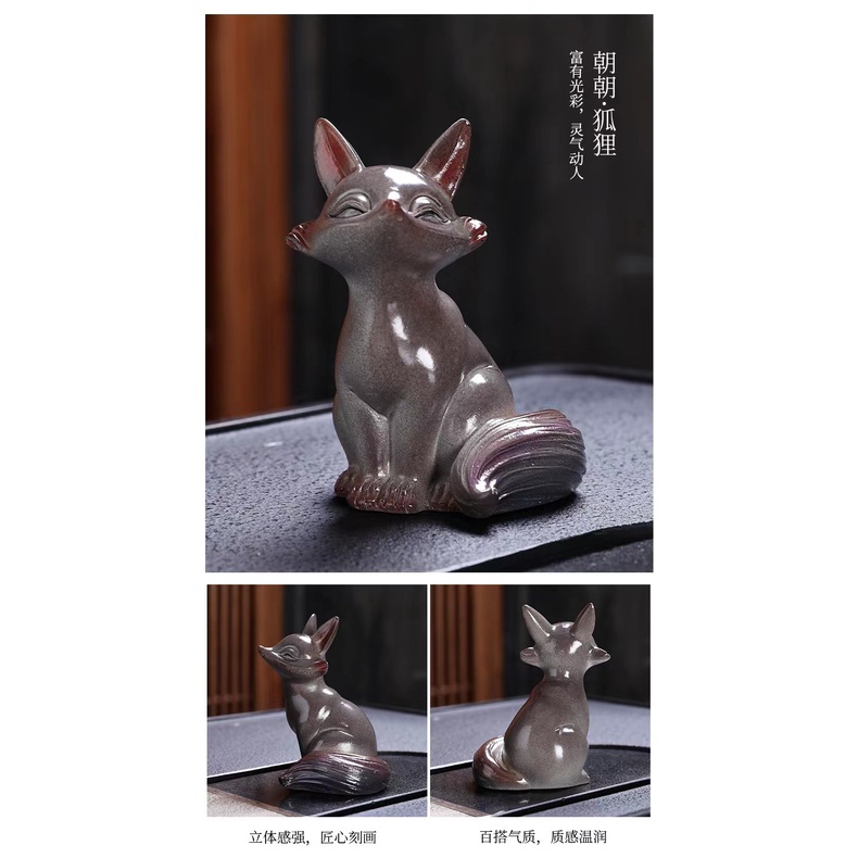 Mô Hình Thú Cưng Cáo Thiên Nga Bằng Gốm Sứ Thay Đổi Màu Sắc Trang Trí Nội Thất