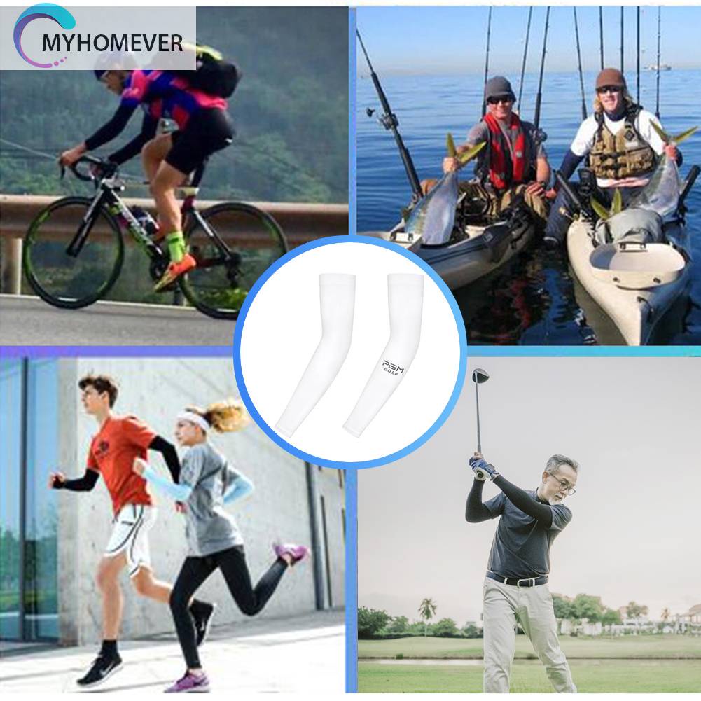 Set 2 Vỏ Bọc Cánh Tay Co Giãn Thoáng Khí Mát Mẻ Cho Hoạt Động Thể Thao Ngoài Trời