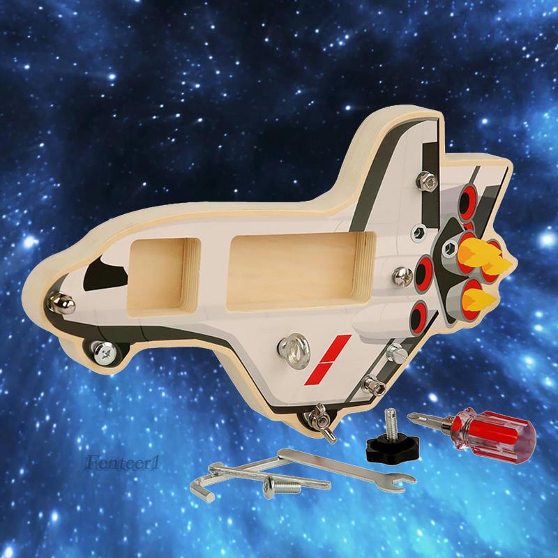 Bộ Tua Vít Bảng Hình Tàu Không Gian Montessori Cho Bé Trai Mầm Non