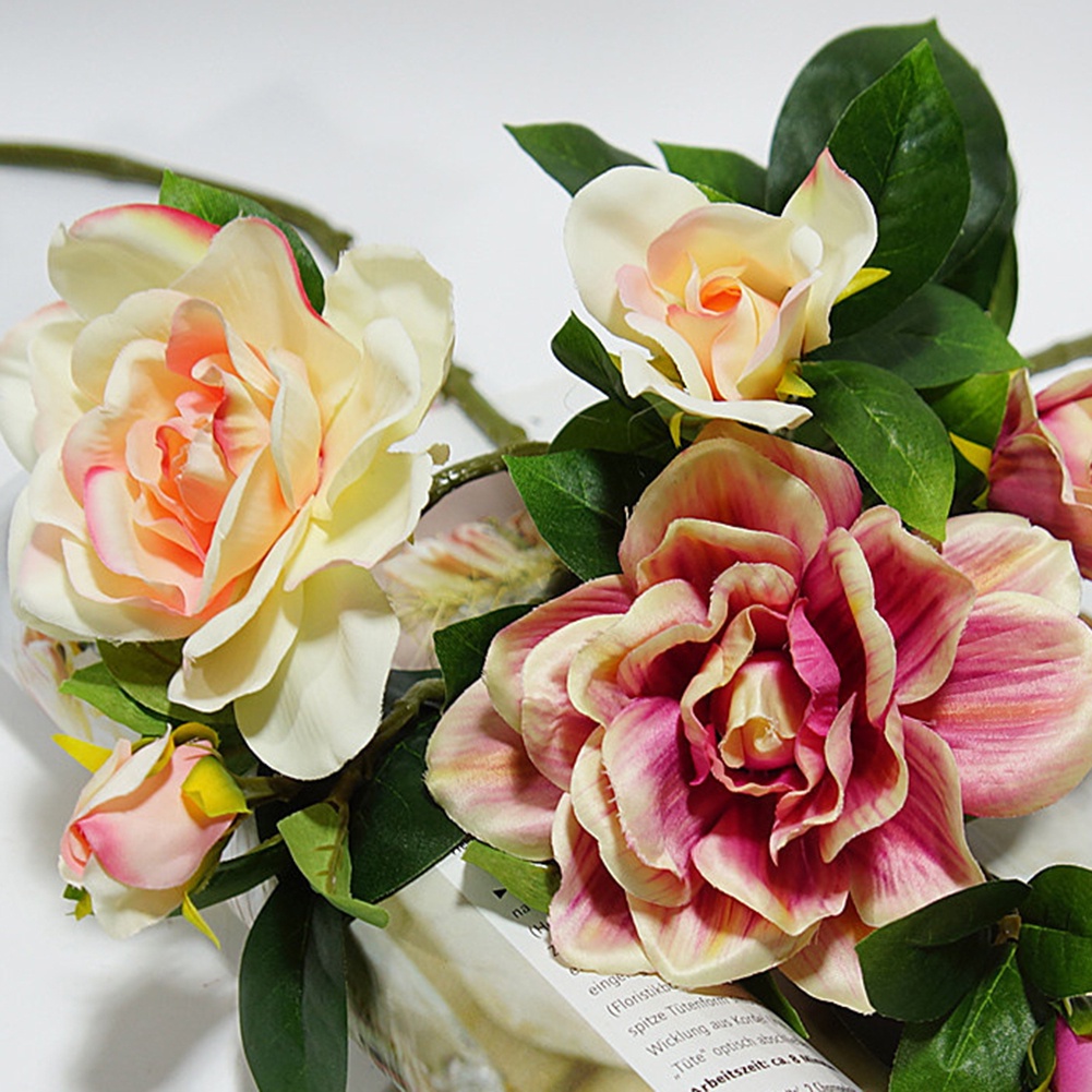 1 Bó Hoa Gồm 3 Đầu Hoa Nhân Tạo Thời Trang Dành Cho Trang Trí Tiệc Cưới / Nhà Cửa