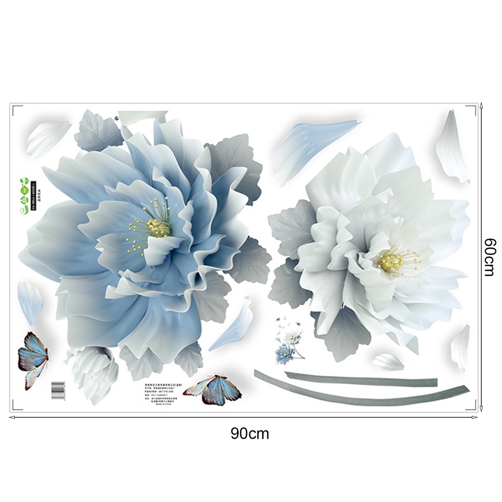Miếng Dán Tường Trang Trí Hình Hoa Bằng PVC Chống Biến Dạng