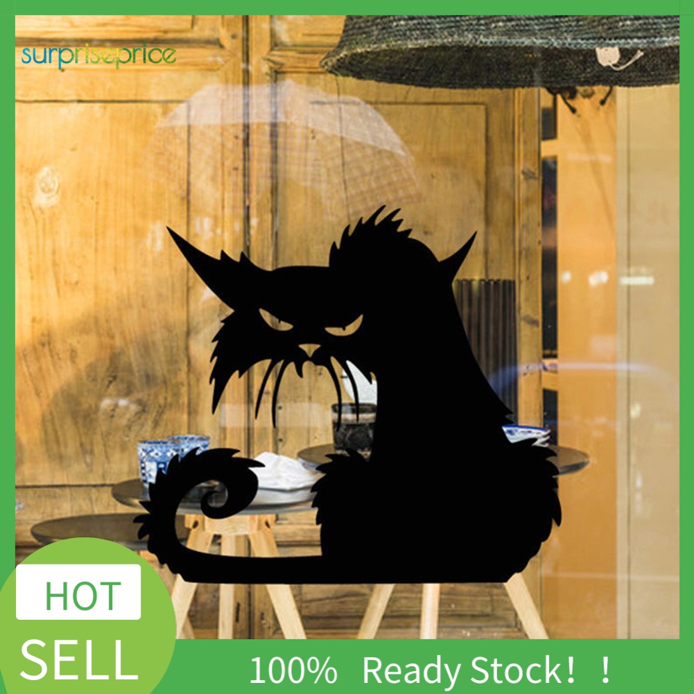 Miếng Dán Tường Trang Trí Hình Mèo Đen Chống Nước DIY