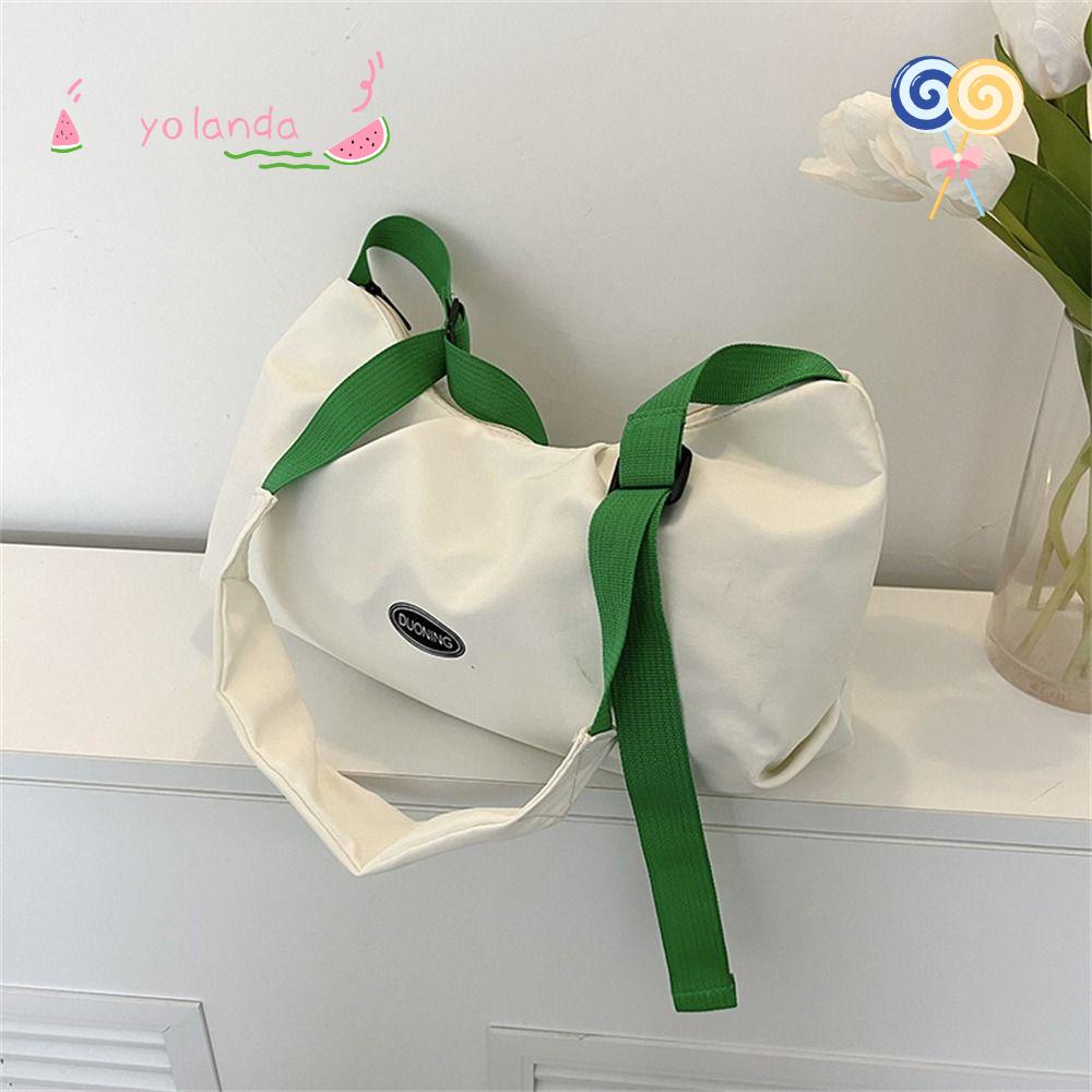 YOLA Túi Xách Nylon Màu Trơn Sức Chứa Lớn Thời Trang Cho Nam Và Nữ