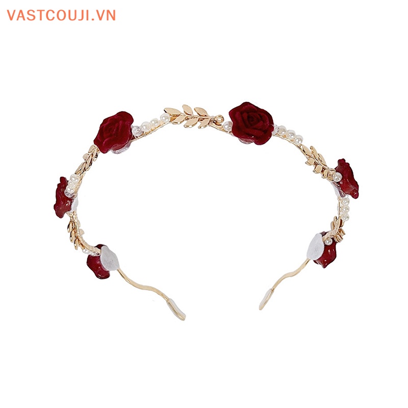 Băng Đô Cài Tóc Đính Hạt Ngọc Trai Và Hoa Bằng Hợp Kim Phong Cách Hàn Quốc Cho Nữ