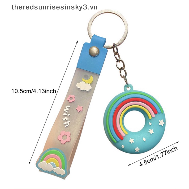 Móc Khóa Hình Bánh Donut Bằng PVC Dễ Thương Thời Trang Cho Cặp Đôi