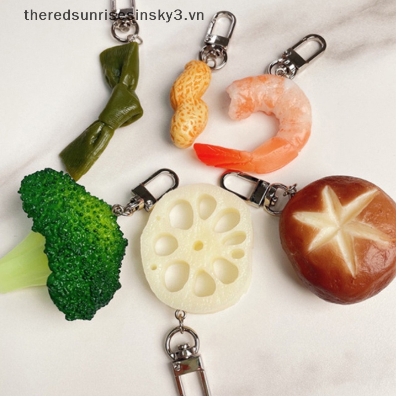 # # # Móc Khóa Trang Sức Mặt Hình Thức Ăn Mô Phỏng Thời Trang Sáng Tạo