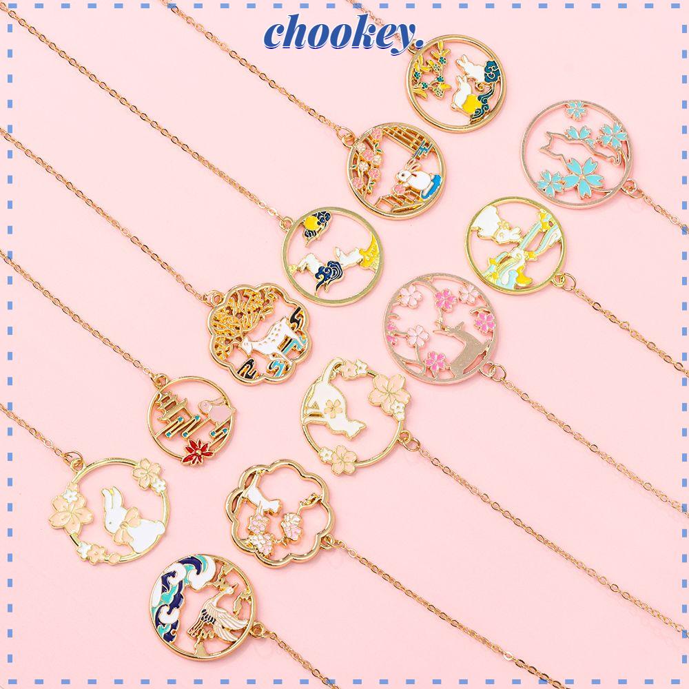 CHOOKEY Kẹp Đánh Dấu Trang Sách Bằng Kim Loại Họa Tiết Động Vật Hoạt Hình