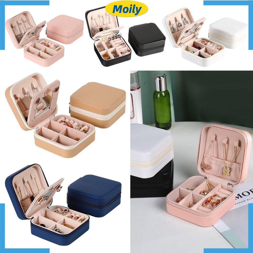 MOILYVN Hộp Đựng Trang Sức Có Gương Soi Ốp