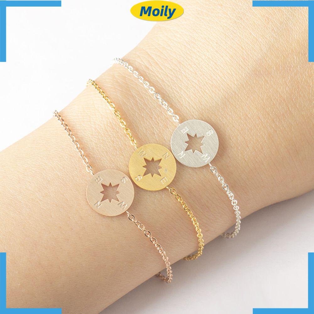 MOILYVN Vòng Tay Bằng Thép Không Gỉ Có Thể Điều Chỉnh Kích Thước