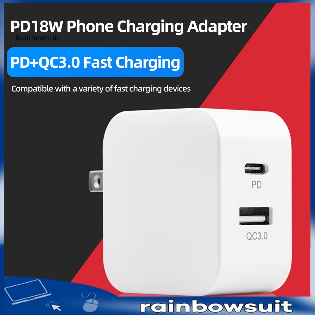 Bộ Sạc Chuyển Đổi Mini Type-C USB PD18W Chống Sốc Nguồn Thấp Cho Điện Thoại / Máy Tính Bảng