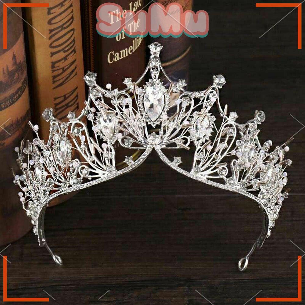 SUMU Vương Miện Cài Tóc Có Đính Đá Hợp Thời Trang