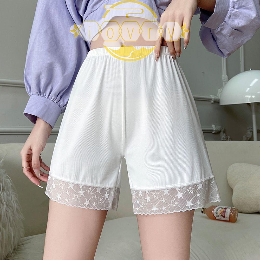 IVORY Quần Lót Boxer Lưng Cao Chất Liệu Polyester Lụa Dáng Rộng Thời Trang Mùa Hè Quyến Rũ Cho Nữ