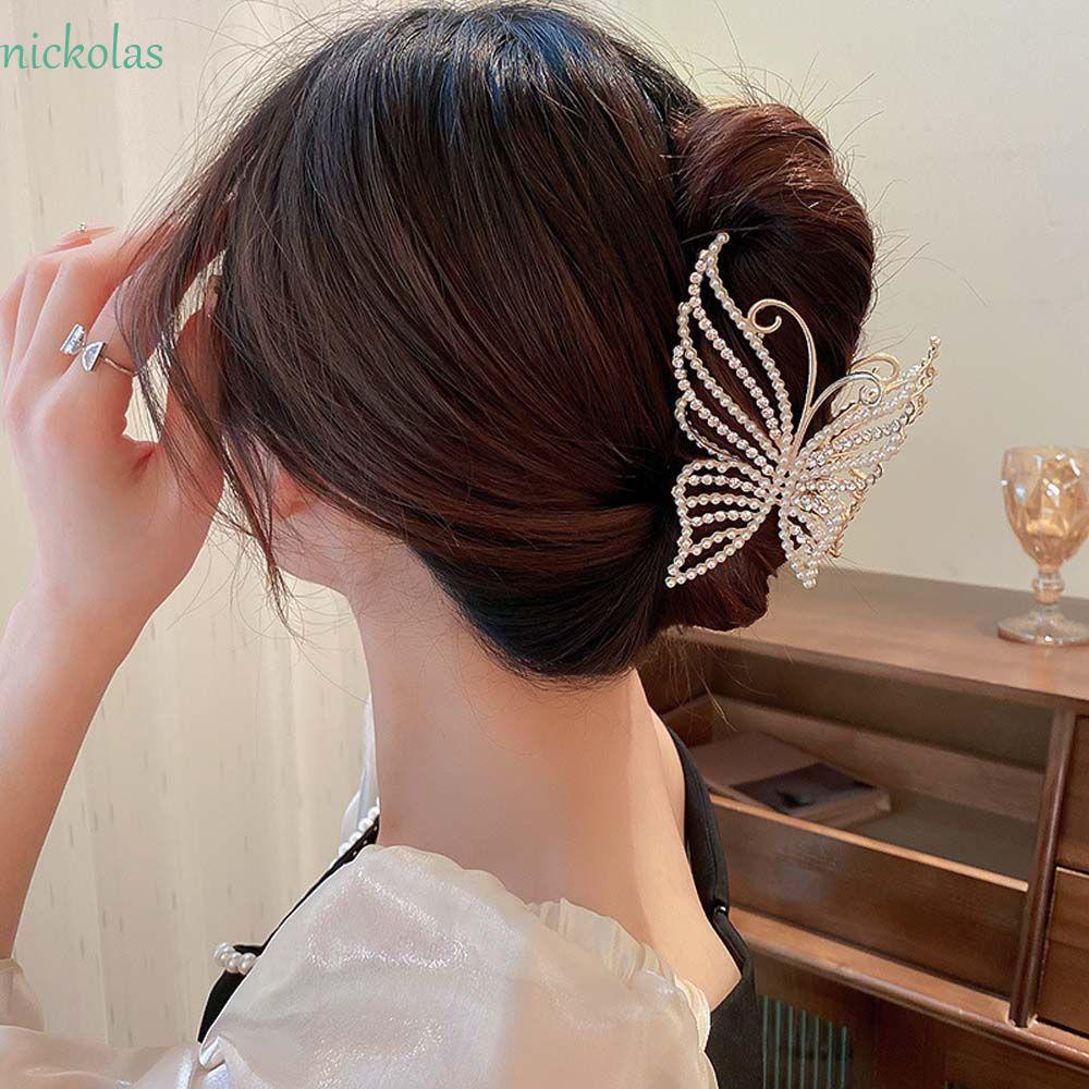 NICKOLAS Kẹp Tóc Bướm Đính Đá Ngọt Ngào Cho Nữ