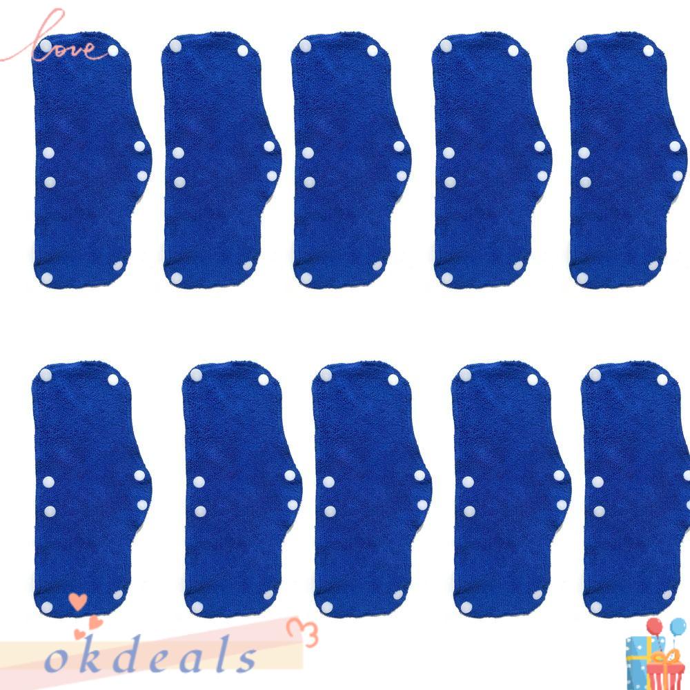 OKDEALS Bộ 10 Miếng Lót Mũ Bảo Hiểm Bằng Cotton Mềm Mại Màu Xanh Dương Hình Chữ Nhật An Toàn