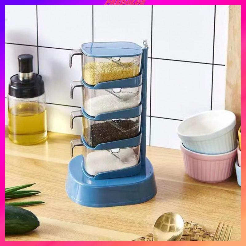 Hộp Đựng Gia Vị Trong Suốt Có Thể Xoay Chiều Dọc Tiện Dụng Cho Nhà Bếp