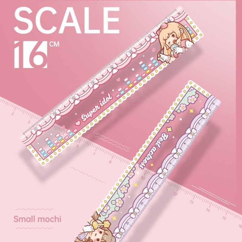 （Mùa khai giảng）Small Mochi thước kẻ Girl Heart Dễ thương Sáng tạo Đa chức năng Straight Thước văn phòng phẩm