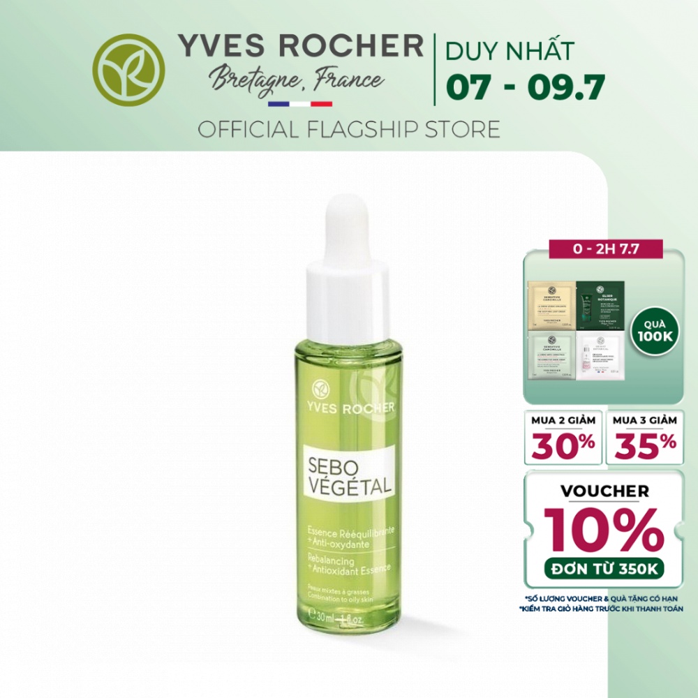 Tinh Chất Chống Oxy Hóa Và Phục Hồi Kết Cấu Da Yves Rocher Rebalancing + Antioxidant Essence 30ml