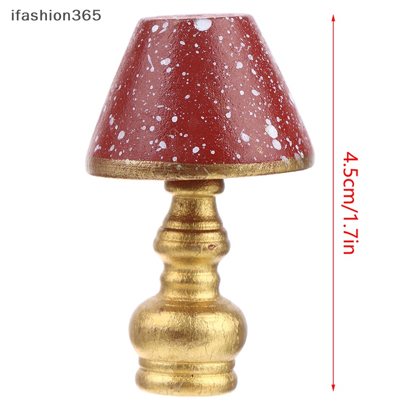 Mô Hình Đèn Bàn Màu Đỏ Phong Cách Retro Cho Nhà Búp Bê 1: 12 [ifashion365]
