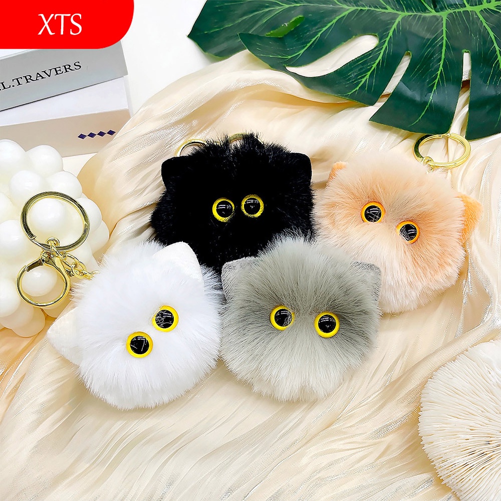 Móc Khóa Hình Mèo Bông Nhiều Màu Dễ Thương
