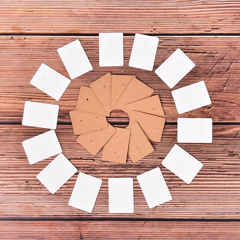 Set 100 Thẻ Giấy Kraft Trơn Trưng Bày Bông Tai Trang Sức