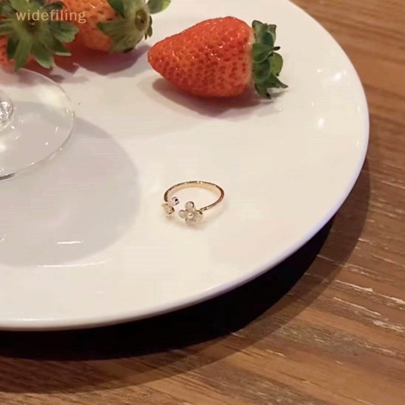 Nhẫn Hở Họa Tiết Hoa Trà Đính Ngọc Trai Thời Trang Dễ Điều Chỉnh Cho Nữ