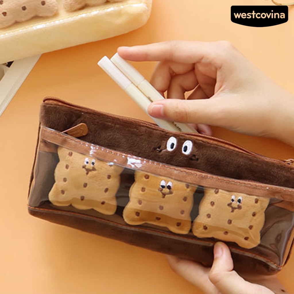 [WSTN]✎Túi Đựng Bút Hai Ngăn Đa Năng Hình Bánh Mì Sandwich Nhồi Bông Xinh Xắn
