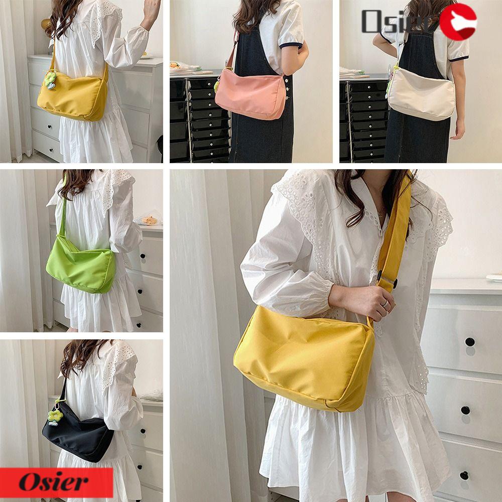 OSIER1 Túi Xách Canvas Màu Sắc Đơn Giản Sức Chứa Lớn Thời Trang Cho Nữ