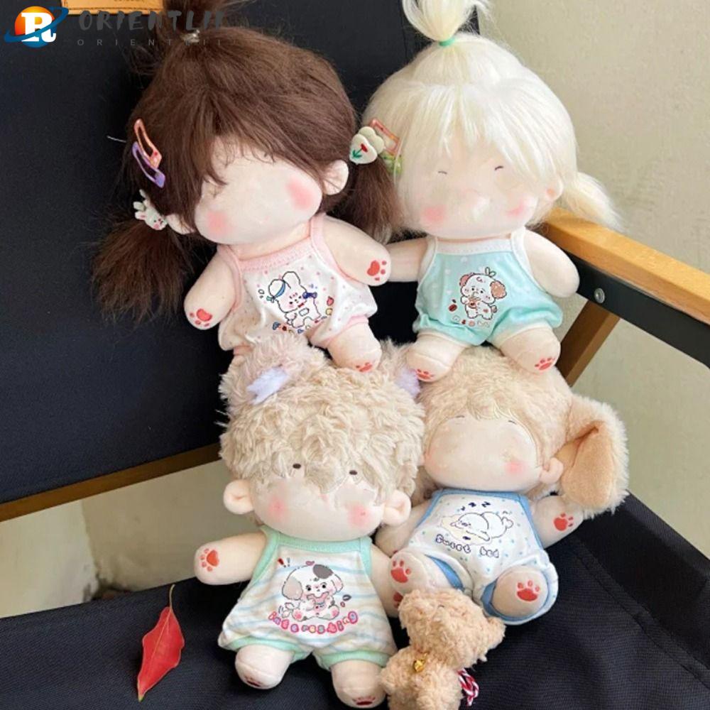 ORIENTLII Áo Liền Quần Mini 10CM / 20CM In Họa Tiết Hoạt Hình Dễ Thương Thay Thế Cho Búp Bê