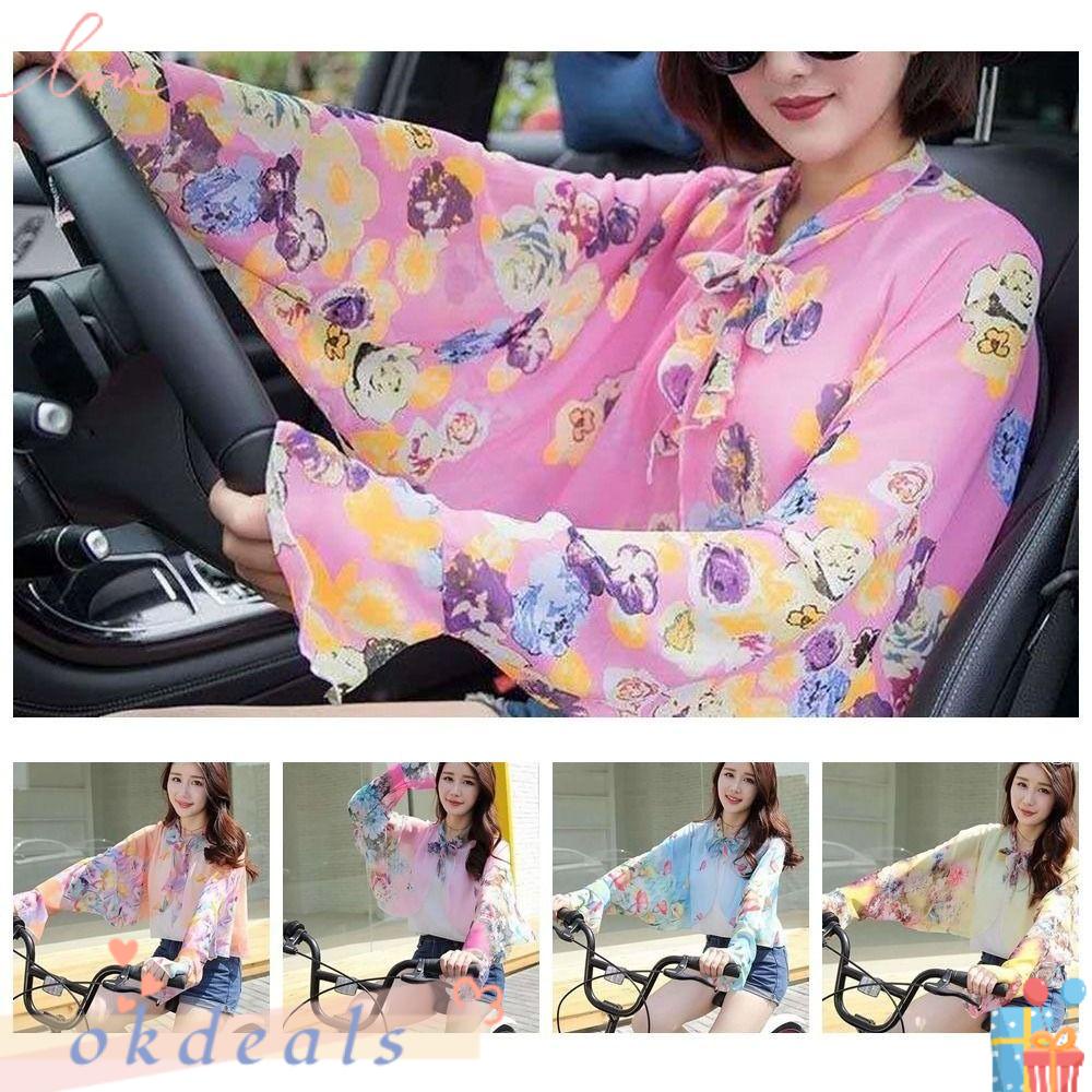 OKDEALS Áo Sơ Mi Chiffon Mỏng Chống Nắng / Tia Uv Rộng Thoáng Khí Thời Trang Cho Nữ