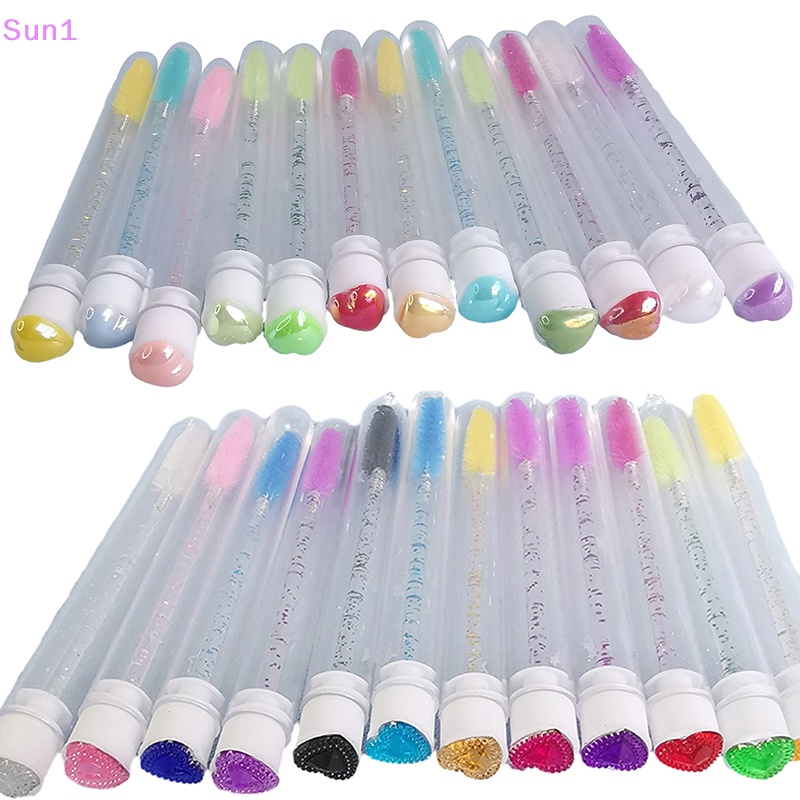 Sun1 &gt; Bộ Cọ Chuốt Lông Mi / Lông Mày Ống Hình Trái Tim Nhiều Loại Chống Bụi (Phong Cách Ngẫu Nhiên) well