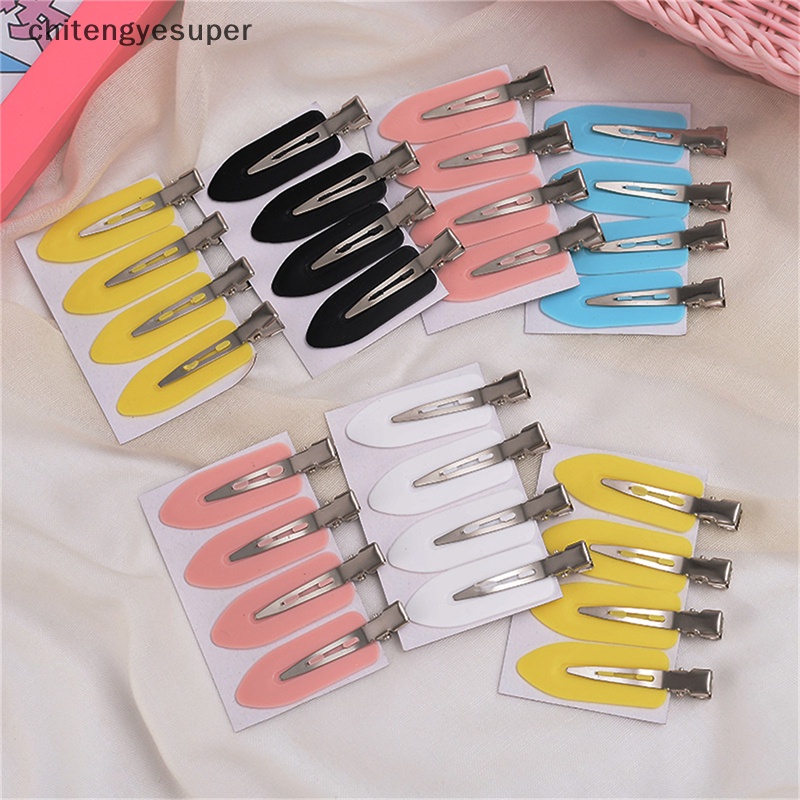 Set 4 Kẹp Tóc Mỏ Vịt Bằng Nhựa Trong Suốt Màu Kẹo Ngọt