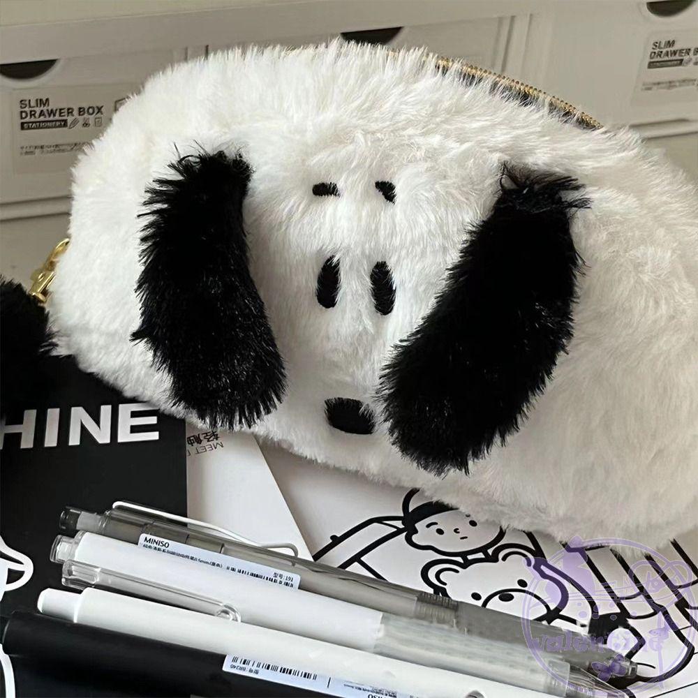 AVALENTINE Túi Đựng Bút Hình Chú Chó Snoopy Bằng Lông Nhung Dễ Thương Xinh Xắn