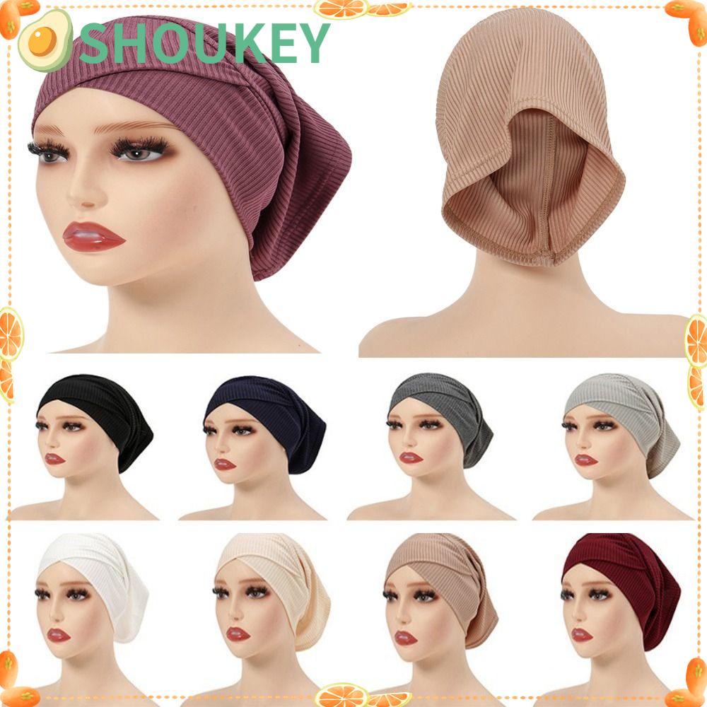 SHOUKEY Mũ Turban Mềm Mại Thời Trang Cho Nữ
