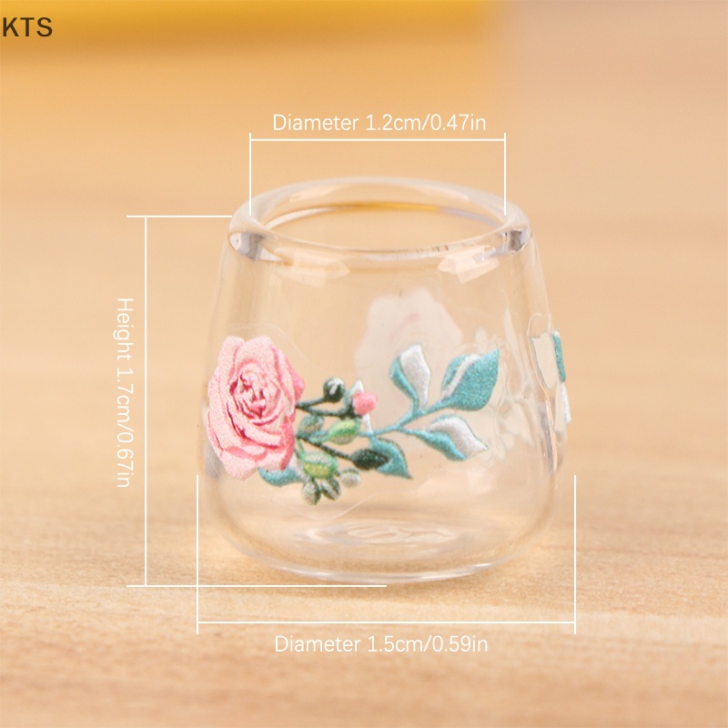 Set 4 Ly Thủy Tinh Mini Xinh Xắn Cho Nhà Búp Bê