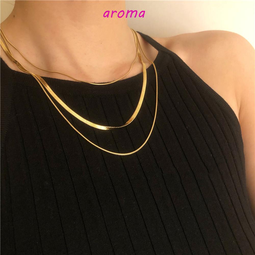 AROMA Vòng Cổ Nhiều Lớp Bản Rộng Độc Đáo