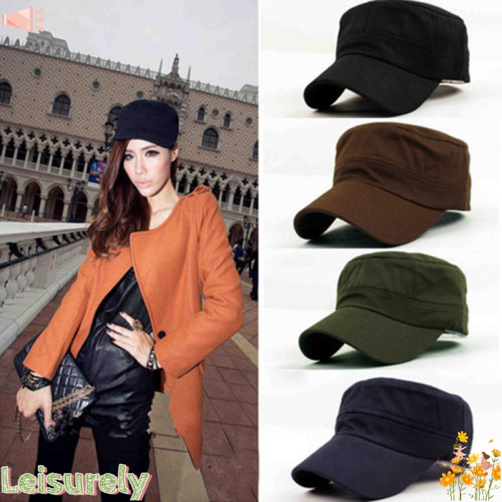 LEILY Mũ Lưỡi Trai Cotton Màu Trơn Unisex