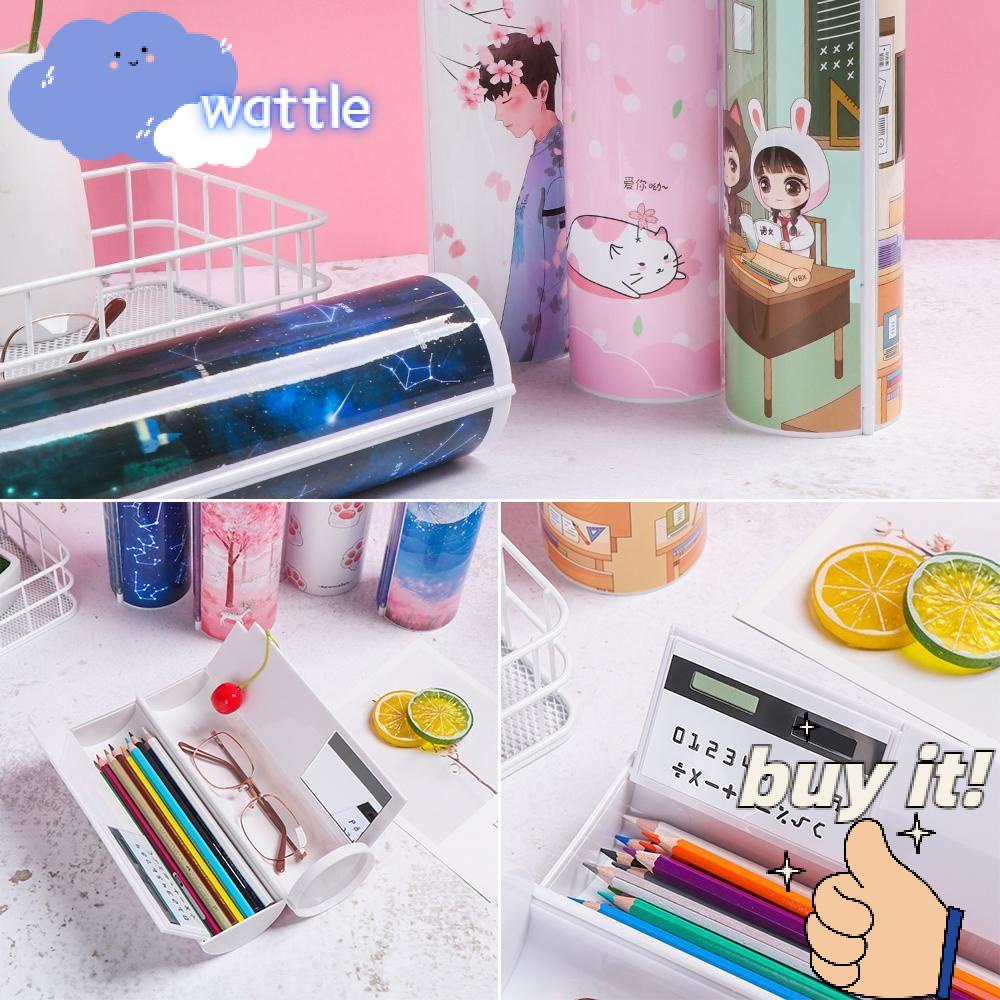 WATTLE Hộp Đựng Bút Đa Năng Có Cát Chảy Xinh Xắn Tiện Dụng