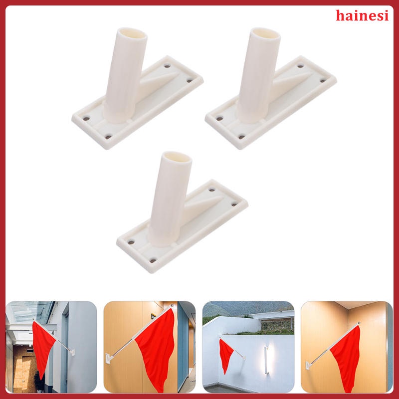 Bộ 3 Giá Đỡ Gắn Tường Hình Lá Cờ Màu Đỏ Bằng Kim Loại