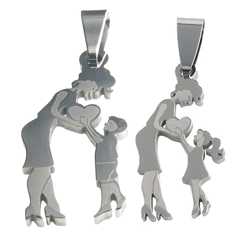 Vòng cổ Bằng Thép Không Gỉ Màu Sắc Bạc Cho Mẹ Và Con Gái