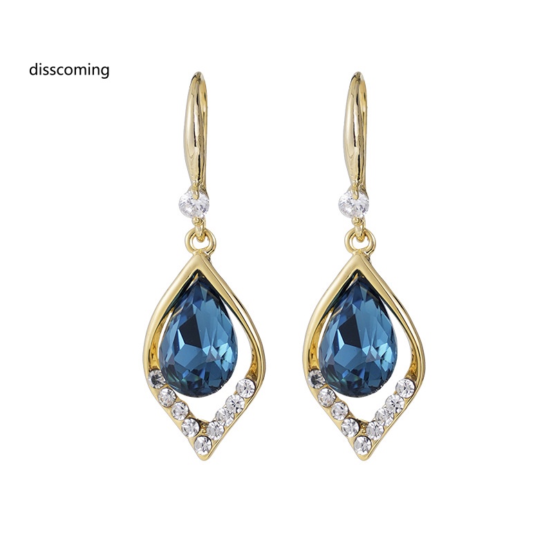 Áo Thun In Hình SL SL SL SL Thời Trang Cá Tính| Bông Tai Hình Giọt Nước Đính Đá Pha Lê Xanh Dương Phong Cách Nhật Hàn Đơn Giản Cho Nữ