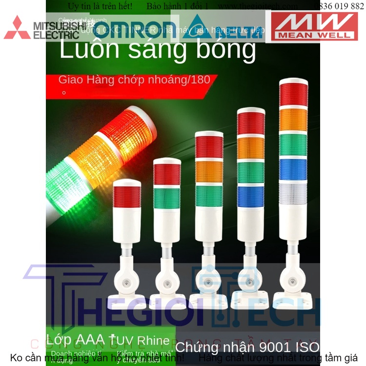 Đèn tháp Nhiều tầng LED Yuanhuang Đèn cảnh báo, đèn tín hiệu  - 1 tầng 12-24V có còi luôn  Sáng