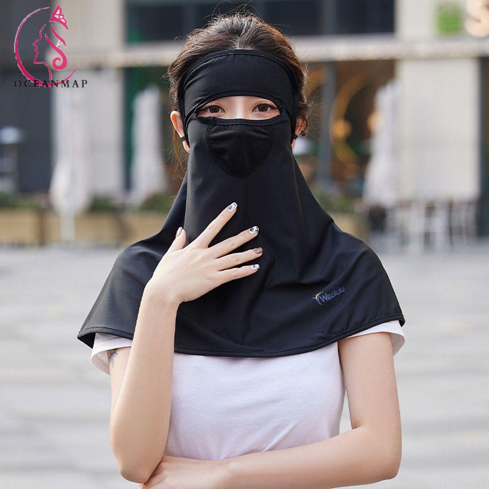 OCEANMAP Mặt Nạ Che Cổ Chống Tia UV / Nắng / Gió Có Nắp Đậy Tiện Dụng Cho Nữ