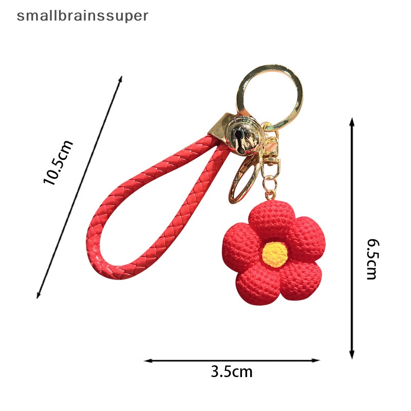 Móc Khóa Dây Da Bện Thủ Công Nhiều Màu Sắc Họa Tiết Hoa Đào / Dâu Tây Thời Trang Cho Nữ SBS