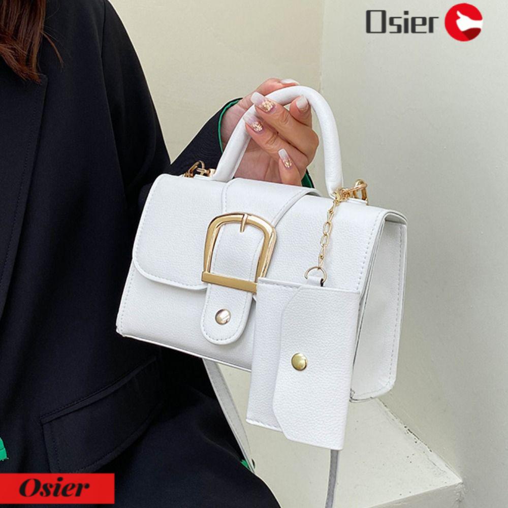 OSIER1 Túi Đeo Chéo Mini Bằng Da Pu Màu Trơn Thời Trang Cho Nữ